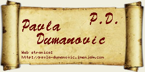 Pavla Dumanović vizit kartica